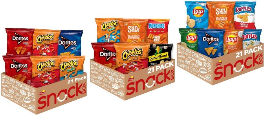 Stock images of 3 different Frito-Lay Variety packs