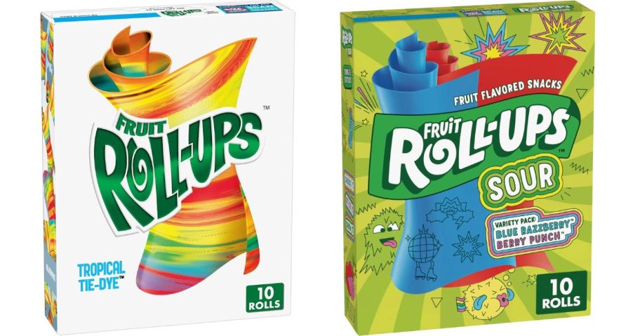 Stock imags of two boxes of Fruit Rolls Ups