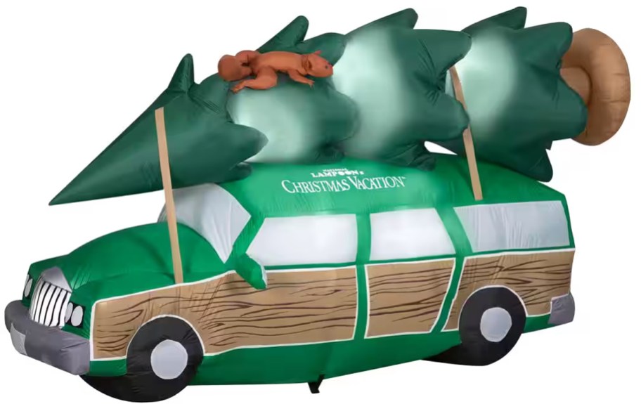 Griswold Station Wagon with Christmas Tree and Squirrel Christmas Inflatable