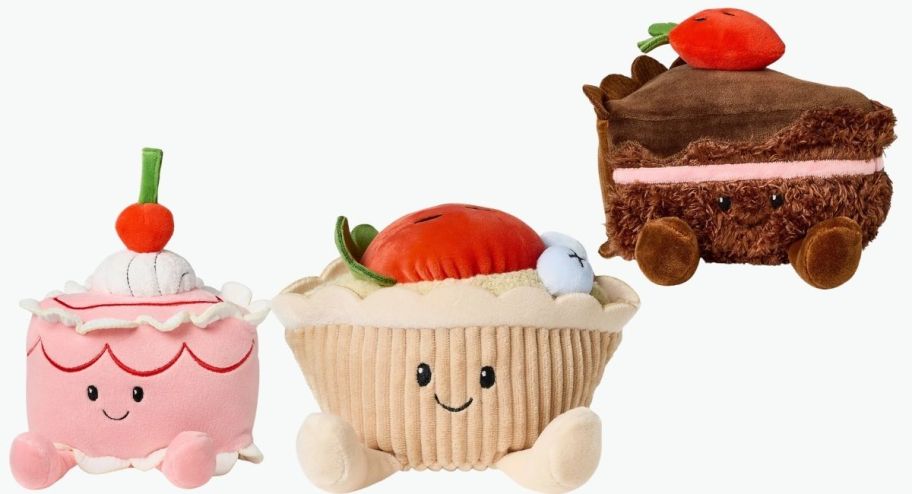 three different Gigglescape Valentines day plush 3