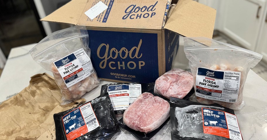 Good Chop Subscription Box on a counter