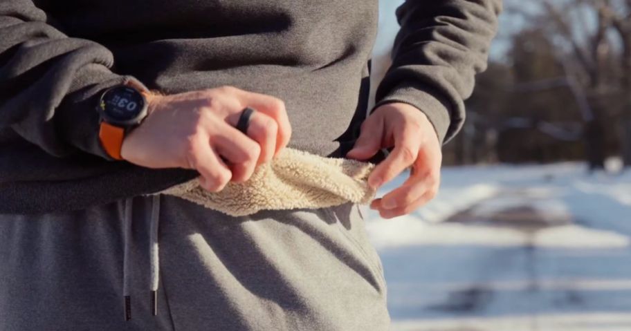 Man wearing a G Gradual Fleece-Lined Sweatshirt