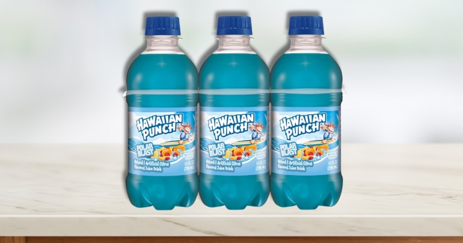 3 bottles of Hawaiian Punch Polar Blast