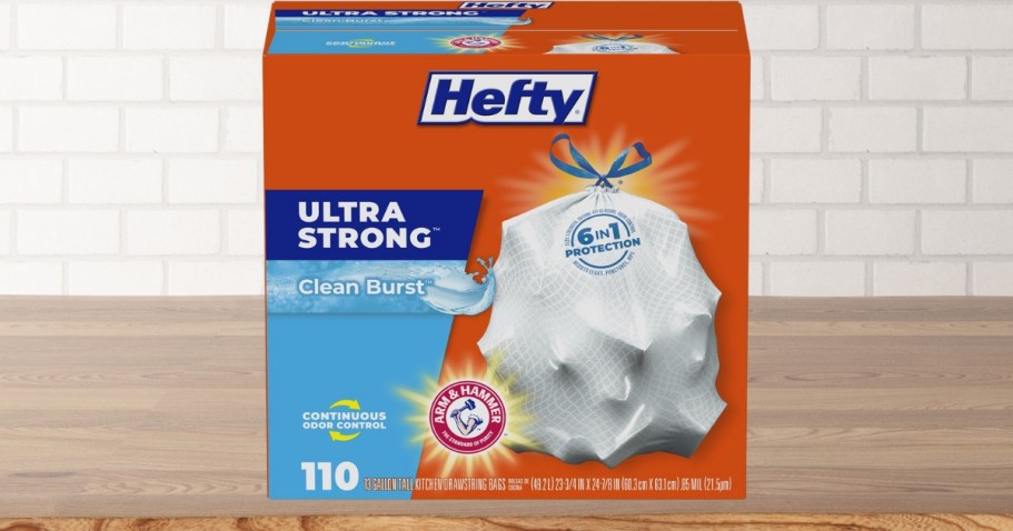 Hefty 13-Gallon Trash Bags 110-Count Only $12 Shipped on Amazon