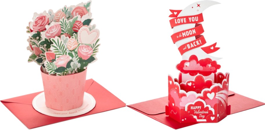 flowers and moon pop-up cards