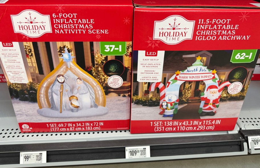 Holiday Time Inflatable Christmas Nativity Scene and Christmas Igloo Archway