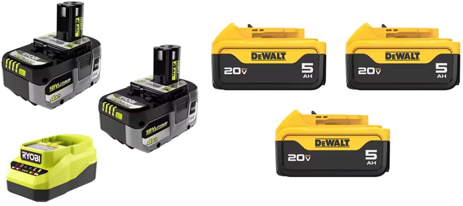 ryobi and dewalt battery sets