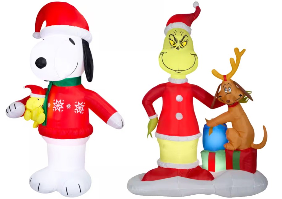 snoopy and grinch christmas inflatables