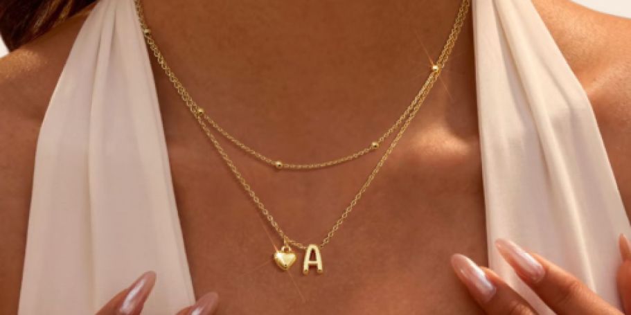 Initial & Heart Necklaces Only $3.99 on Amazon | Easy Valentine’s Gifts for Teens