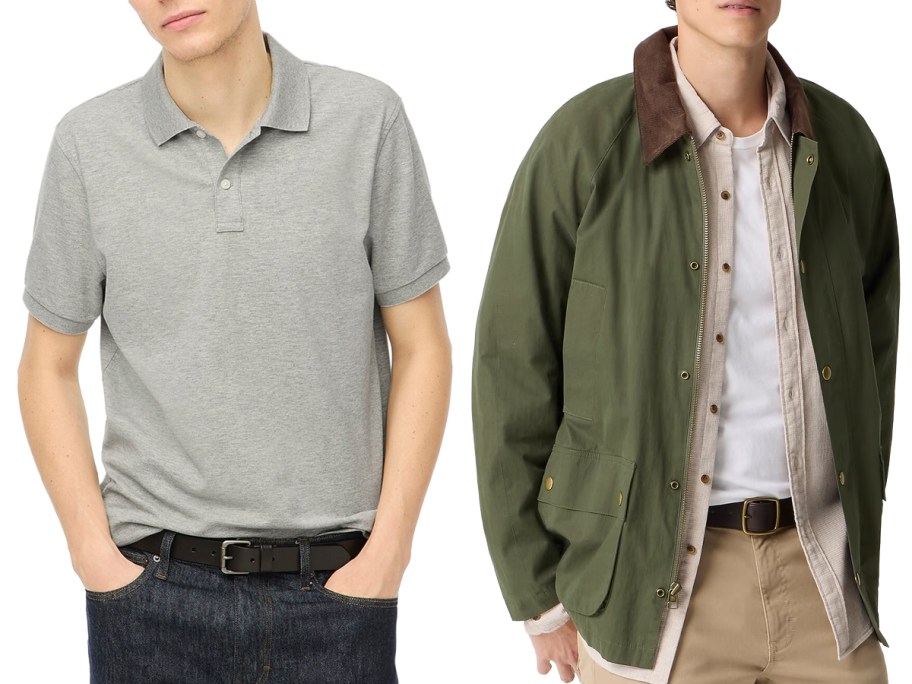 J. Crew Factory Men's Flex Piqué Polo Shirt, Cotton-Blend Field Jacket