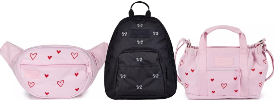 Three JanSport Valentines bags.