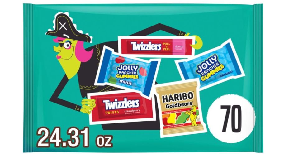 stock image of Jolly Rancher, Haribo Gummies, & Twizzler 70-Count Bag