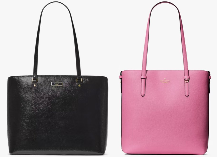 black and pink tote bags