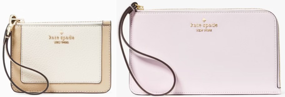 white and pastel pink wristlets