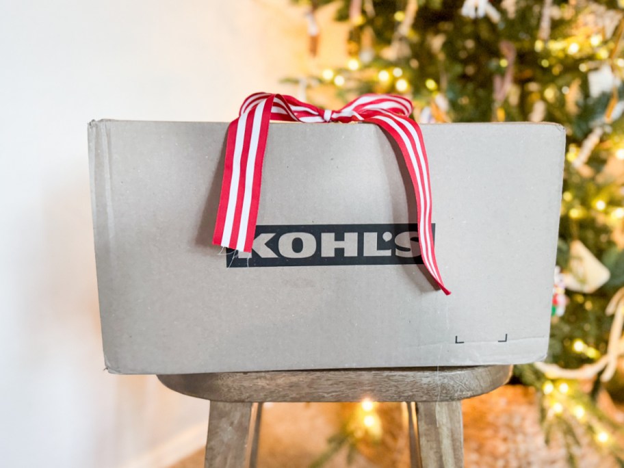 Kohls box with red/white bow