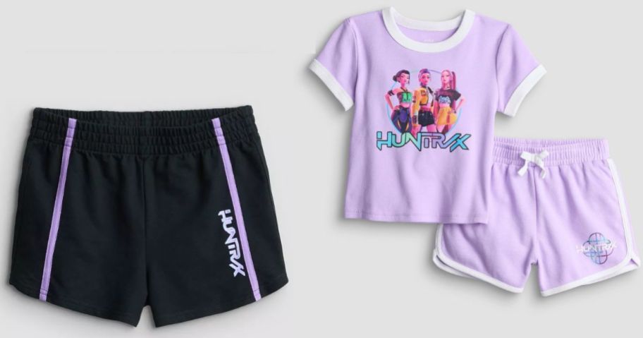 Kpop Demon Hunters kids shorts and 2-piece tee and shorts set