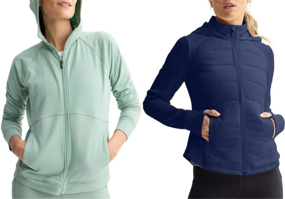 stock images of two women wearing Tek Gear Jackets