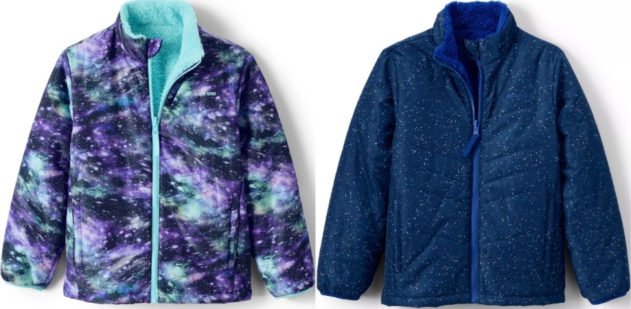 two kids fleece puffer jackets