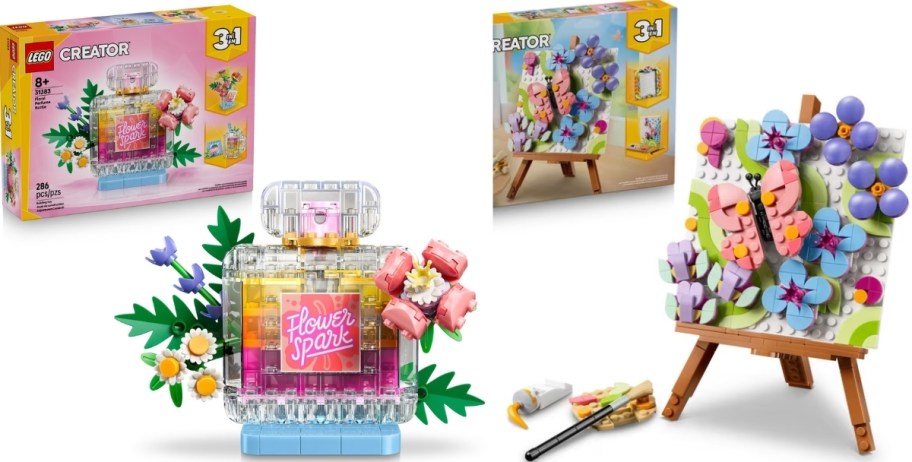 perfume bottle and art flower easel building sets