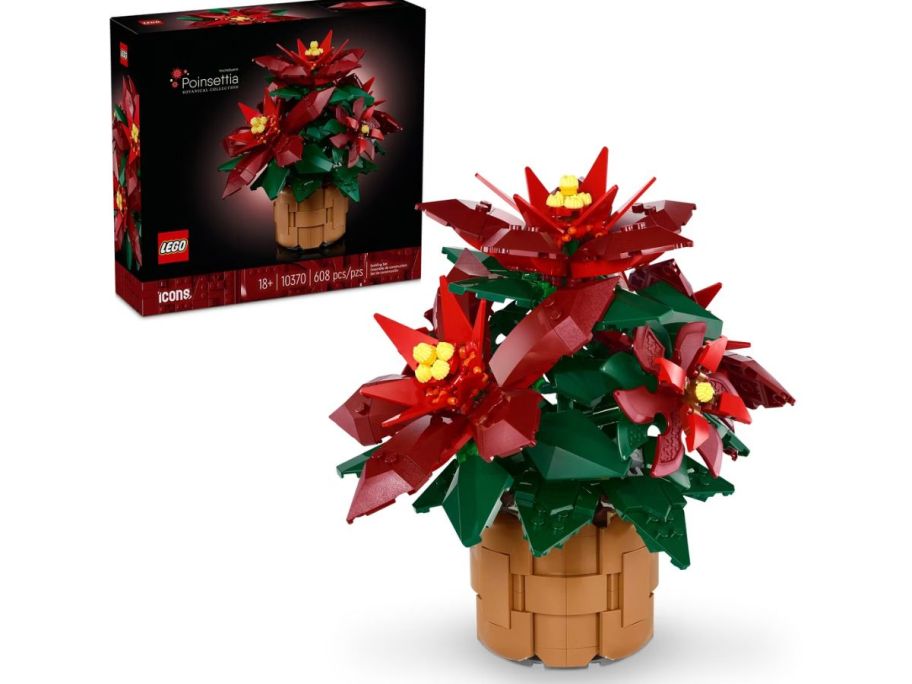 Lego poinsettia set and matching box 