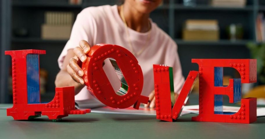 Lego LOVE set on top of the table