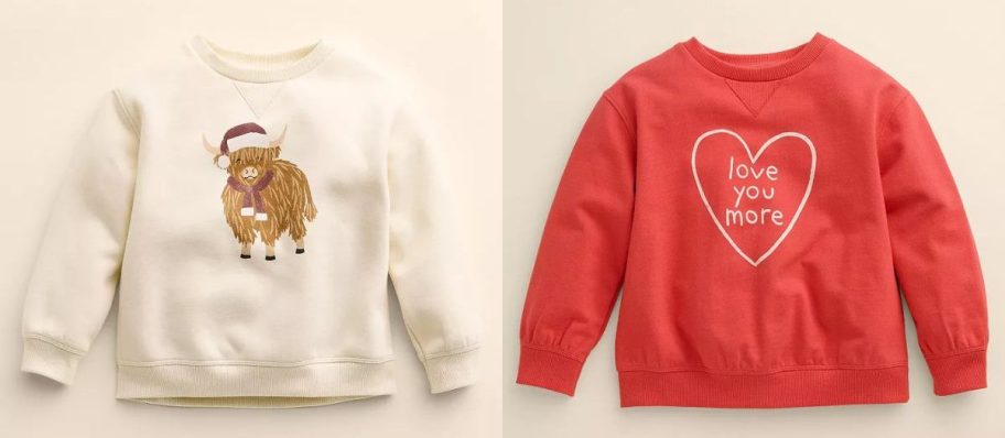 Stock images of Little Co by Lauren Conrad Holiday and Valentine's Day Sweatshirts