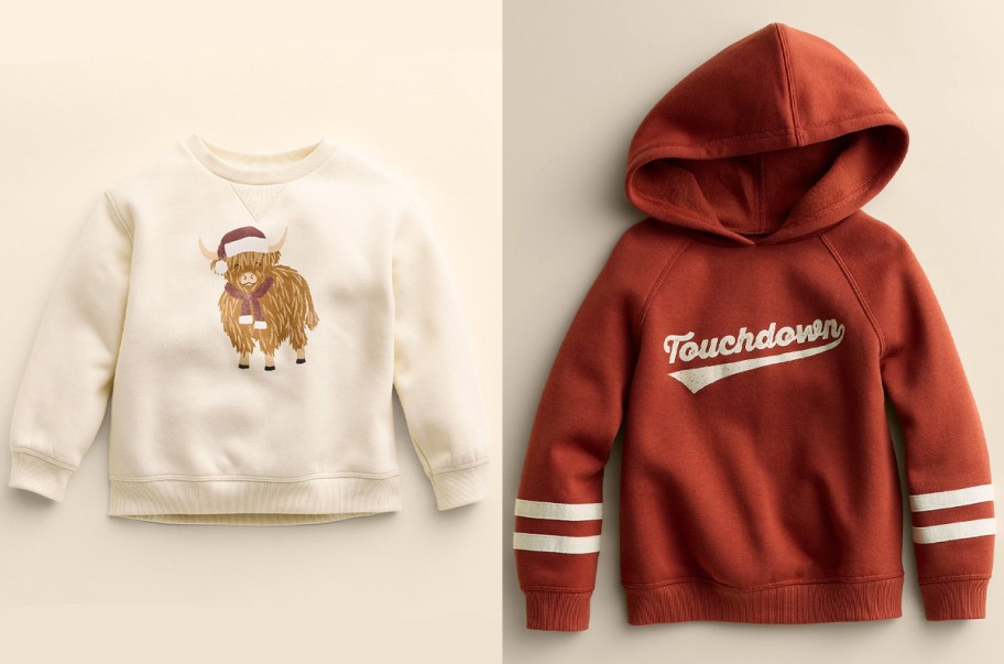 Little Co. Baby & Toddler Holiday Crew Pullover, Graphic Hoodie