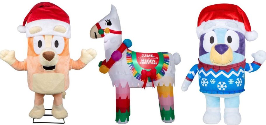 three different Lowes Christmas decor