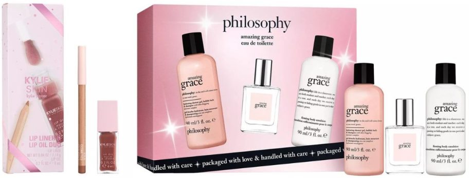 Stock images of Kylie and Philosophy gift sets