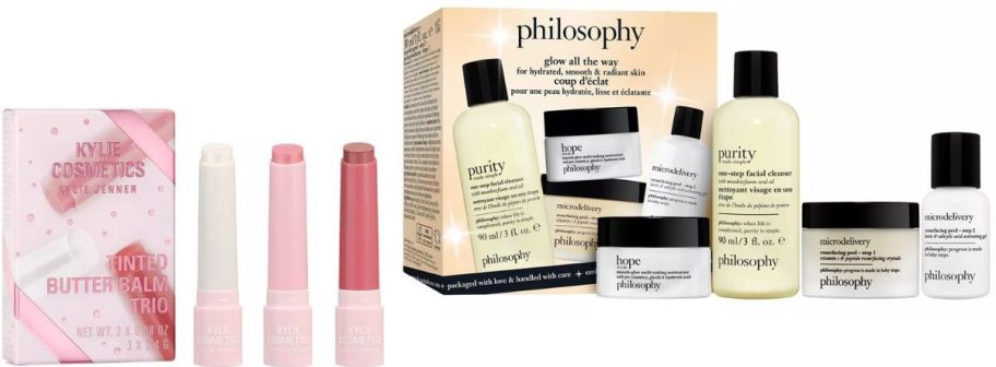Stock images of Kylie and Philosophy gift sets