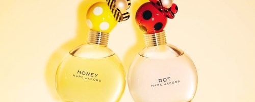 bottles of Marc Jacobs Honey and Dot perfumes