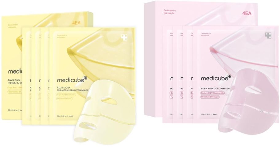 Stock images of two types of Medicube Face Masks