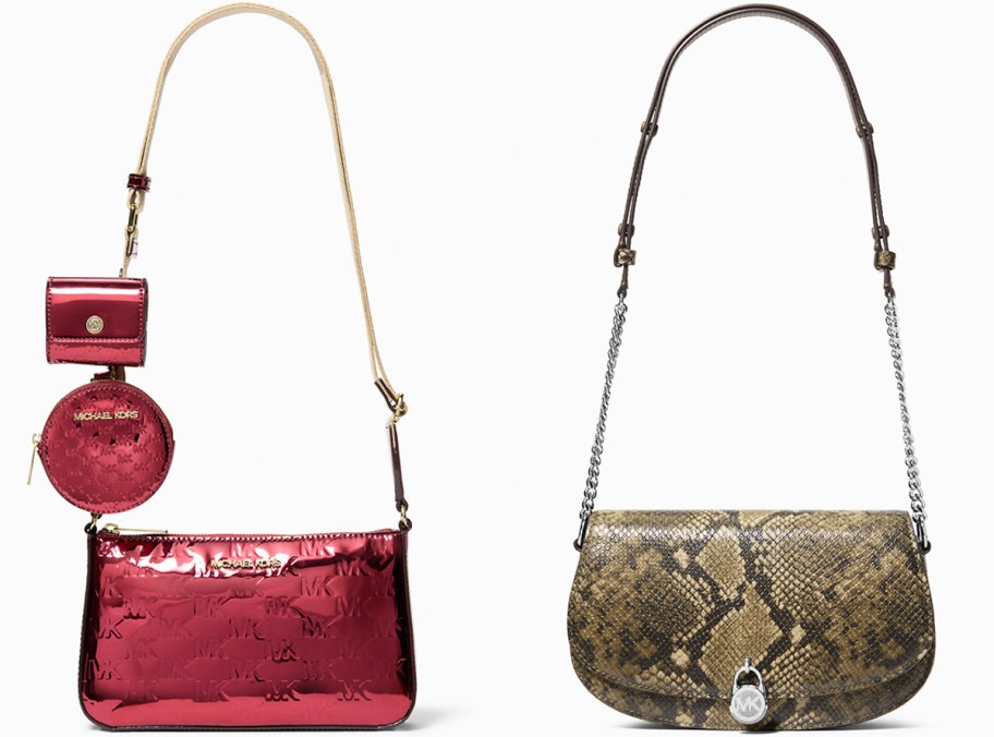 red and snakeskin crossbody bags
