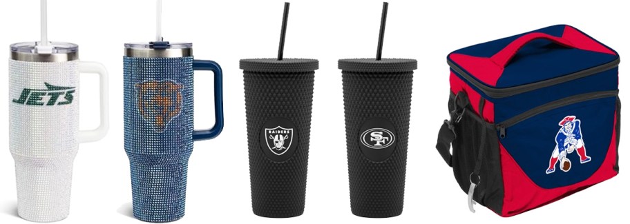 nfl team tumblers and cooler