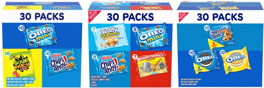 3 Nabisco Snack Variety Packs