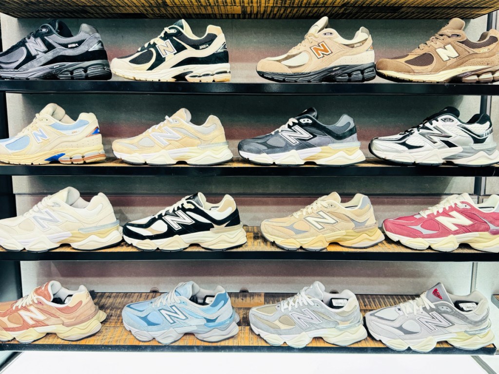 New balance, tennis shoes on display in store