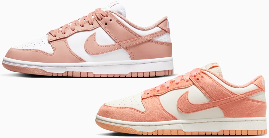 pink and coral nike sneakers