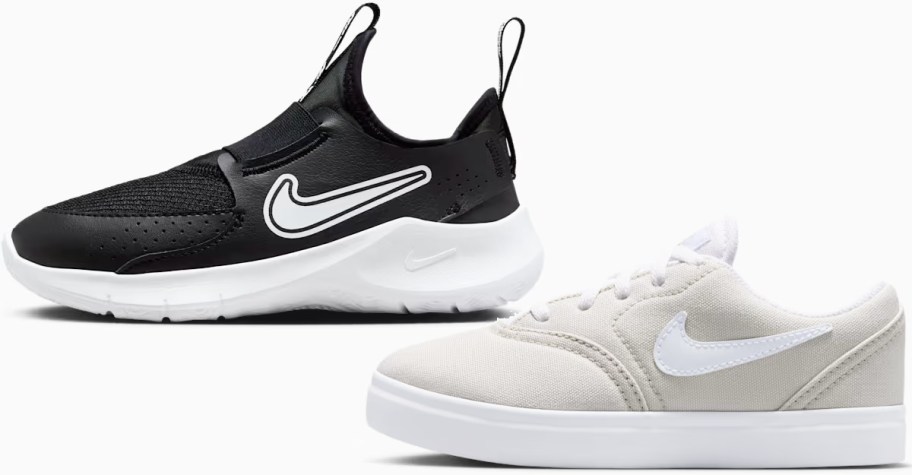 black and beige nike sneakers