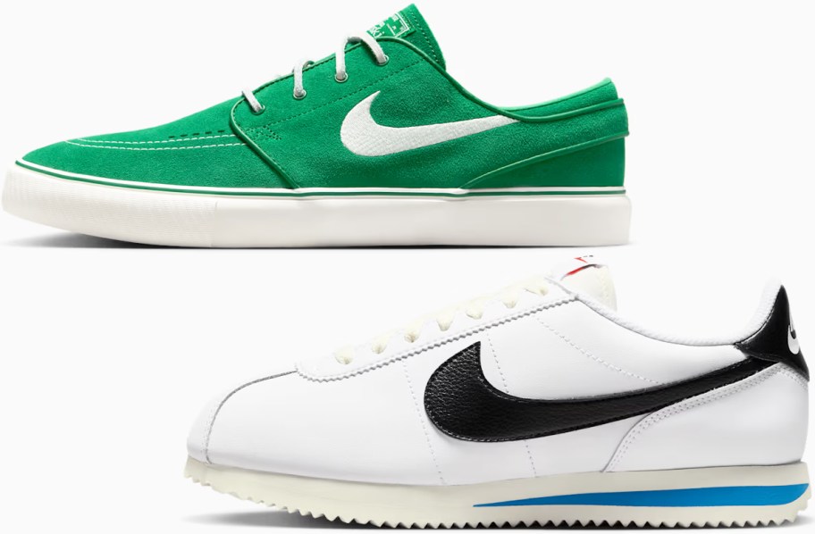 green and white nike shoes