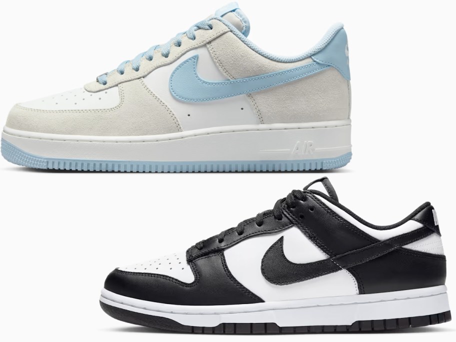 two pairs of nike sneakers