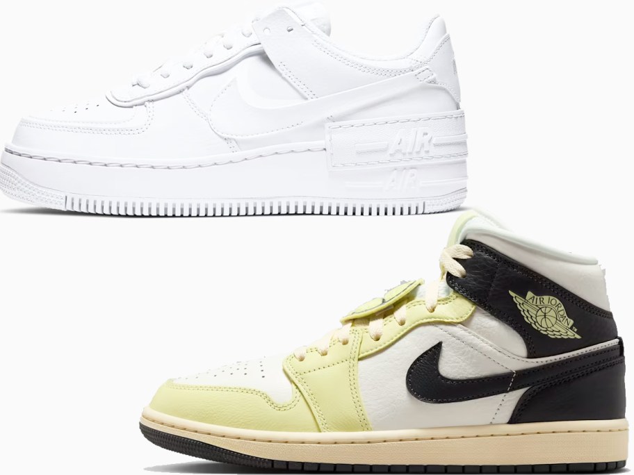 two pairs of nike sneakers