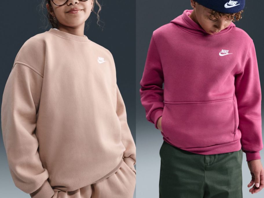 two different Nike sweaters for big kids