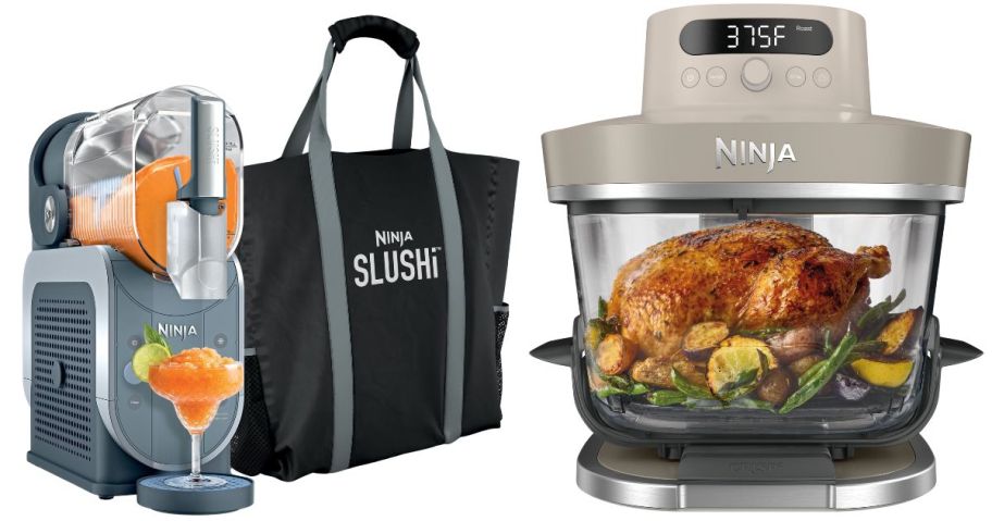 Ninja Slushi 96oz Frozen Drink Maker + Carry Bag and Ninja Crispi Pro 6-in-1 Glass Countertop Air Fryer