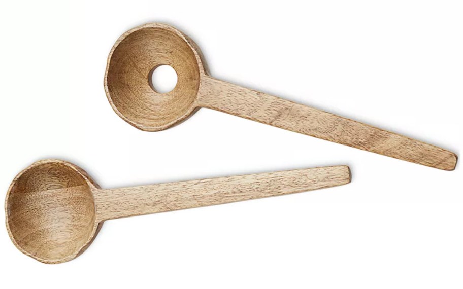 stock photo of wooden salad spoons