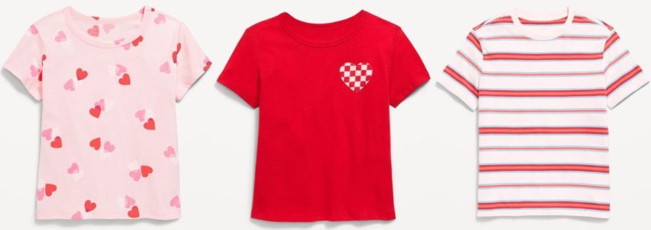 Stock images of 3 old navy kids tees