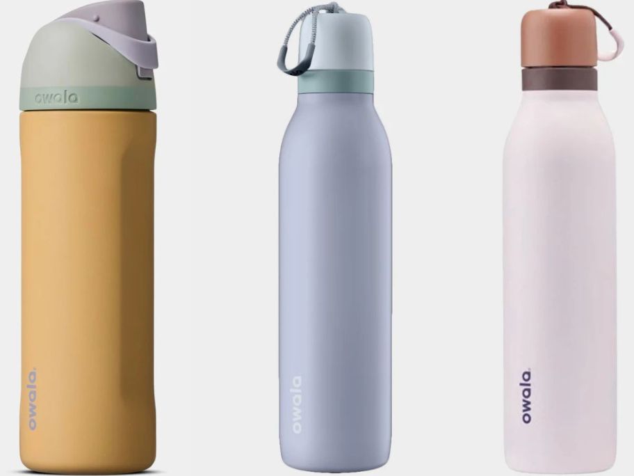 Stock images of 3 Owala water bottles