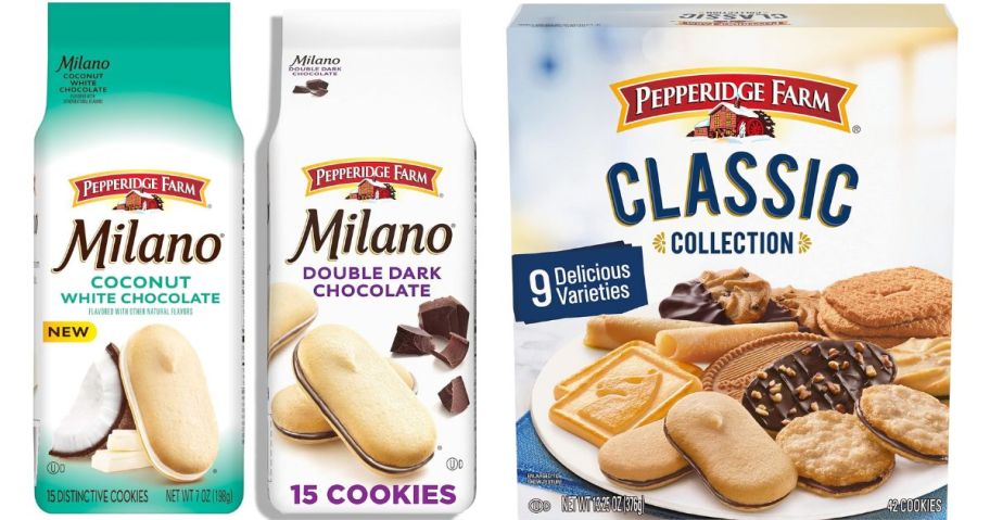 2 bags and one box of Pepperidge Farm Cookies