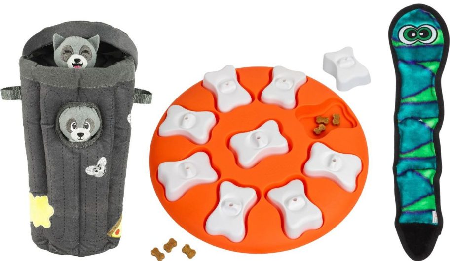 Three different pet toys