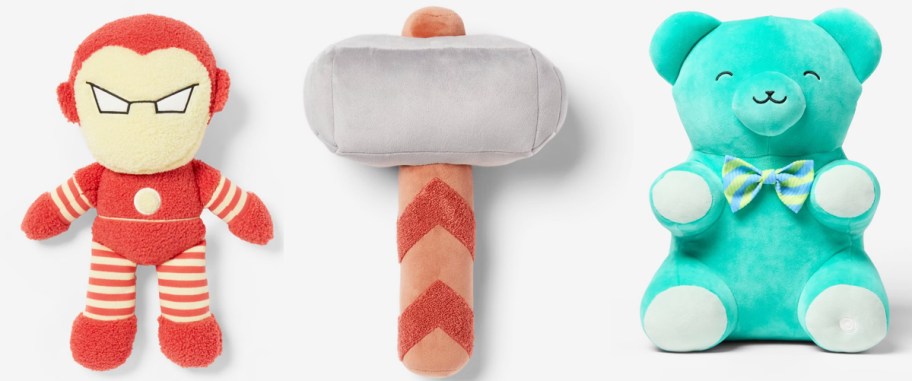 marvel and gummy bear pillows