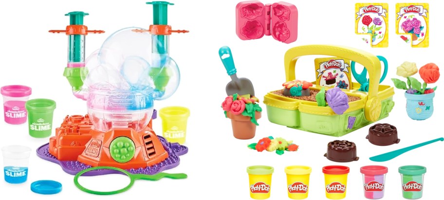 slime and garden Play-Doh playsets